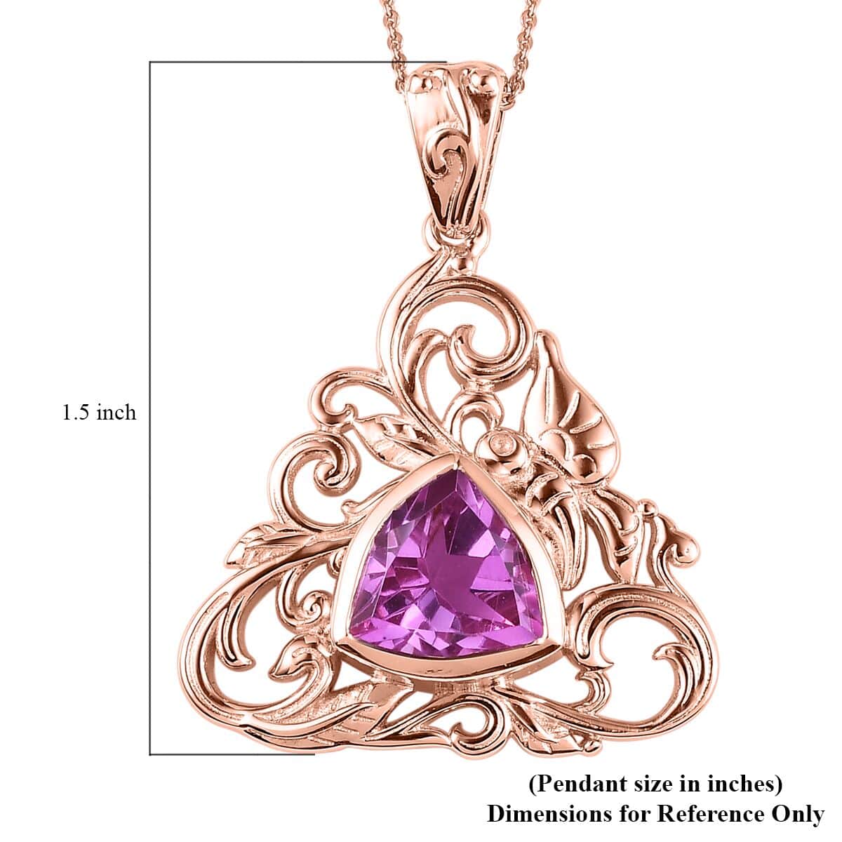 Patroke Quartz Pendant Necklace 20 Inches in Vermeil Rose Gold Over Sterling Silver 4.60 ctw image number 5