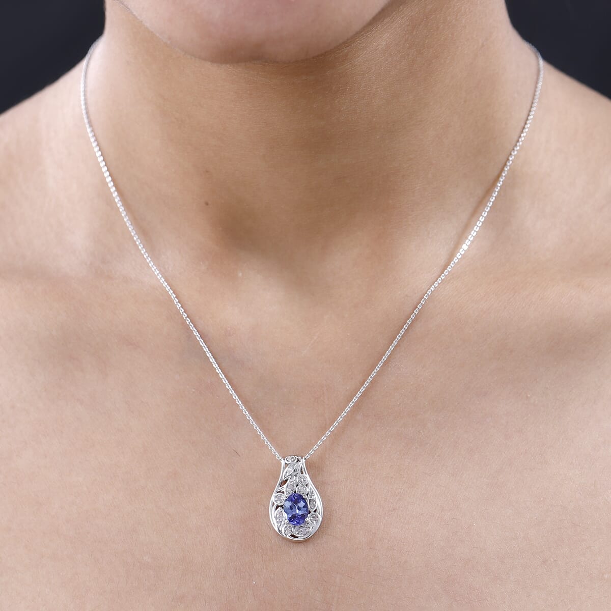 Tanzanite, Uncut Natural Pink Diamond Pendant Necklace (20 Inches) in Vermeil YG Over Sterling Silver 1.25 ctw image number 1