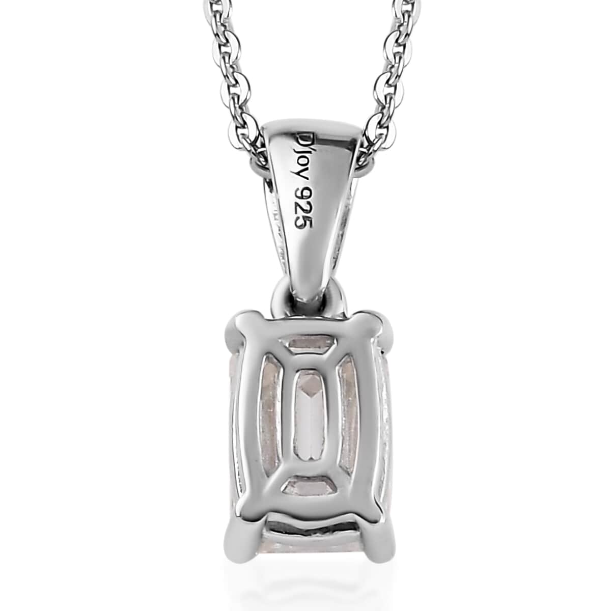 Moissanite Solitaire Pendant Necklace 20 Inches in Platinum Over Sterling Silver 1.00 ctw image number 4