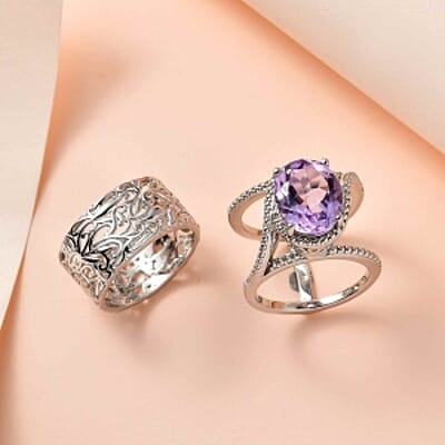 Rose De France Amethyst 4.69 ctw Ring in Goldtone (Size 9)