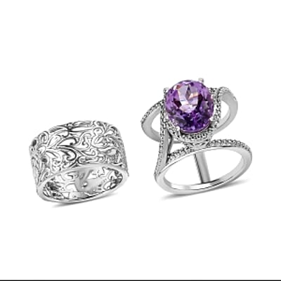 Rose De France Amethyst 4.69 ctw Ring in Goldtone (Size 9)