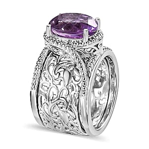 Rose De France Amethyst 4.69 ctw Ring in Goldtone (Size 9)