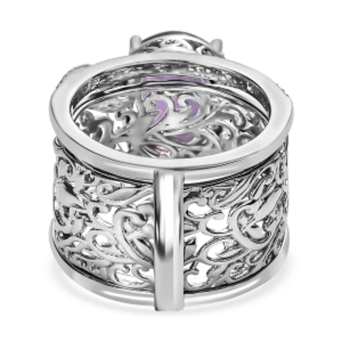 Rose De France Amethyst 4.69 ctw Ring in Goldtone (Size 9) image number 6