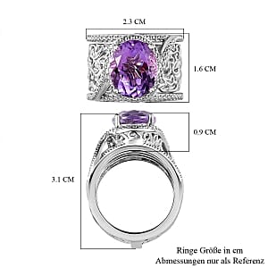 Rose De France Amethyst 4.69 ctw Ring in Goldtone (Size 9)