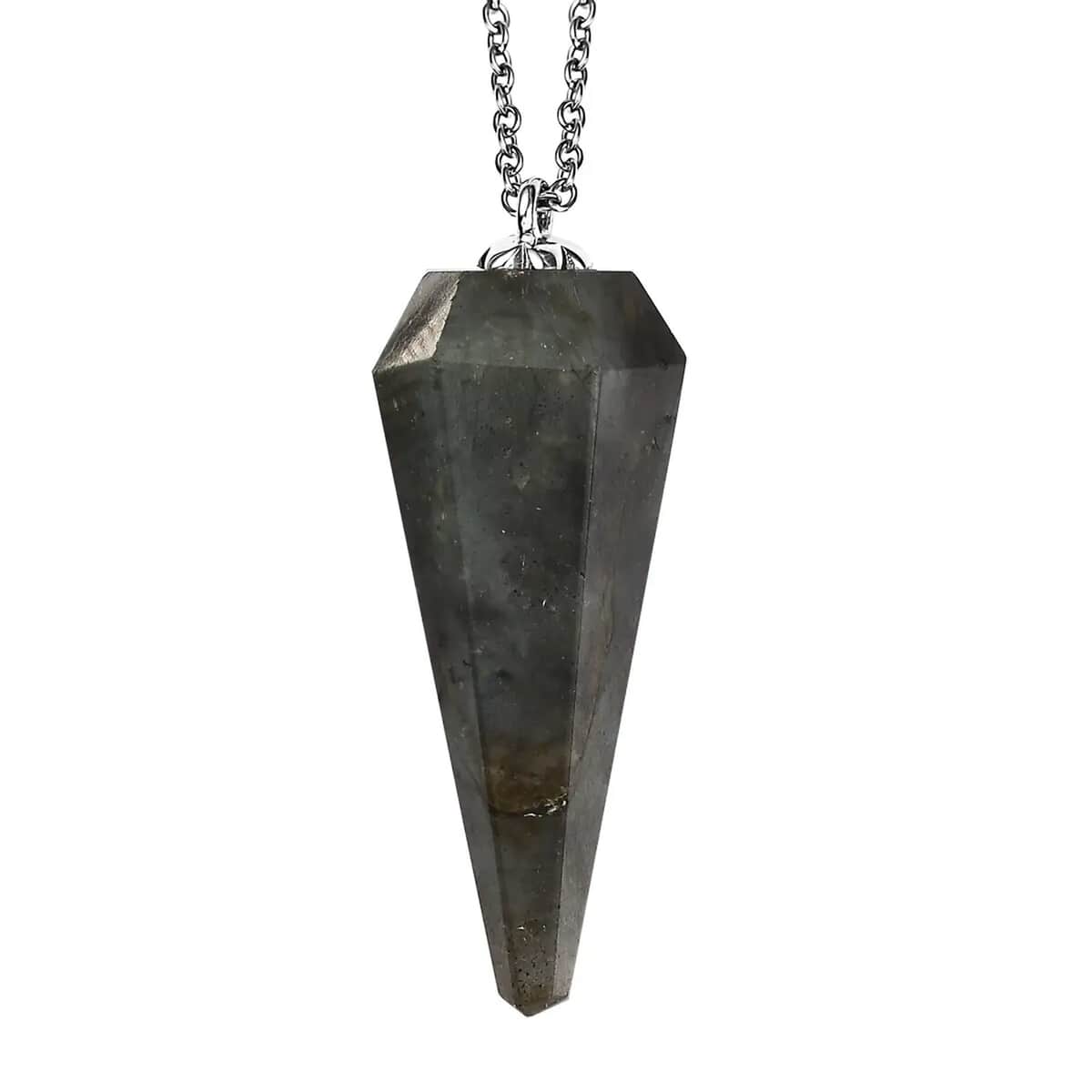 Karis Labradorite 63.15 ctw Pendulum Pendant in Platinum Bond with Stainless Steel Necklace 20 Inches image number 0