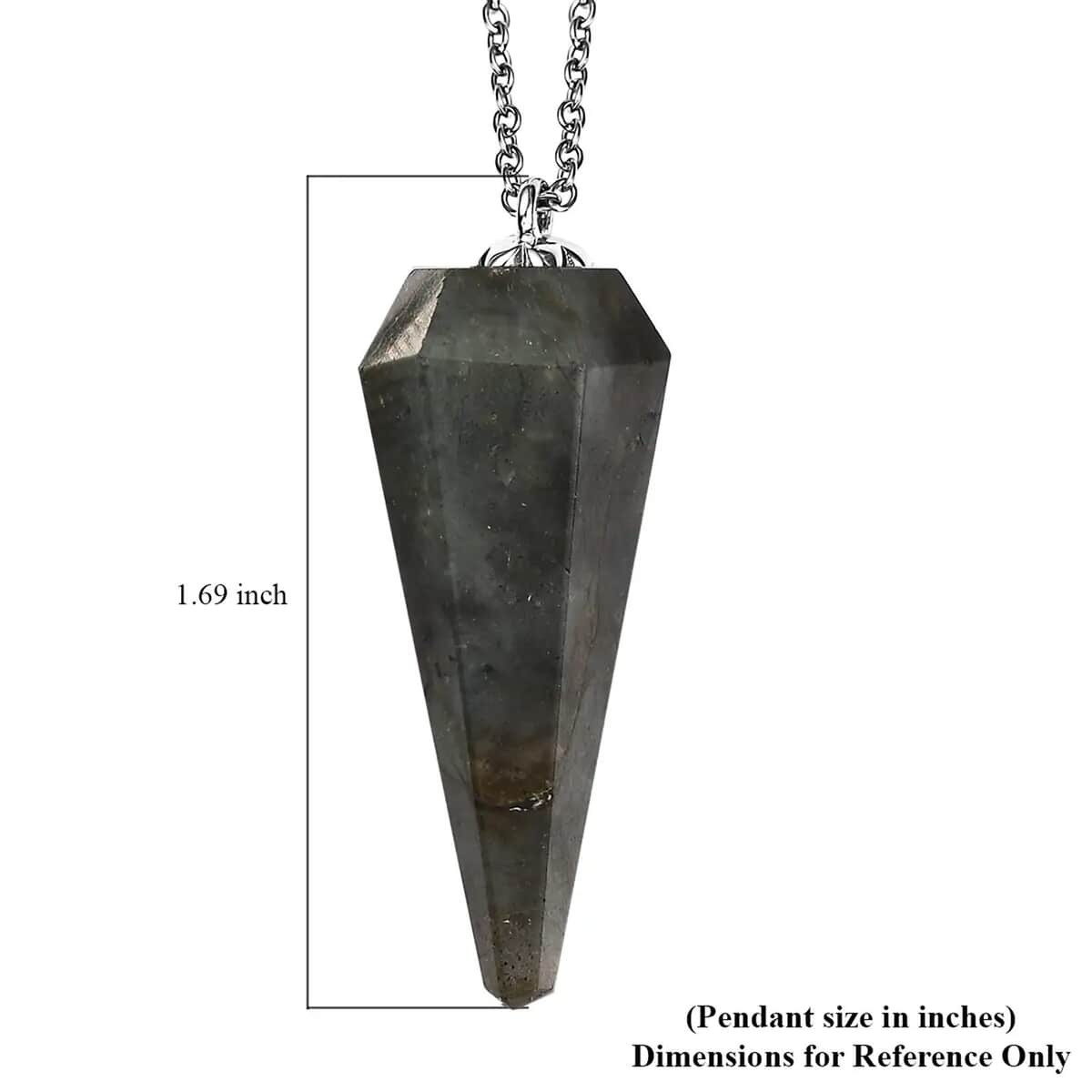 Karis Labradorite 63.15 ctw Pendulum Pendant in Platinum Bond with Stainless Steel Necklace 20 Inches image number 6