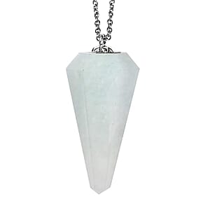 Karis Amazonite 49.65 ctw Pendant in Platinum Bond with Stainless Steel Necklace 20 Inches