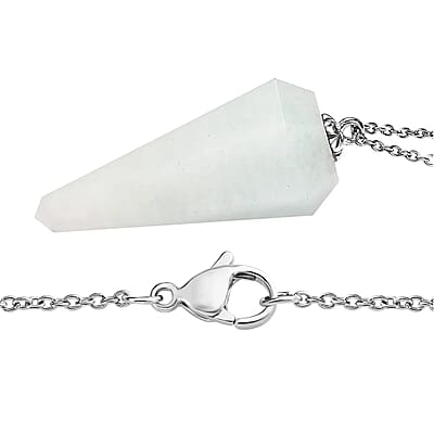 Karis Amazonite 49.65 ctw Pendant in Platinum Bond with Stainless Steel Necklace 20 Inches