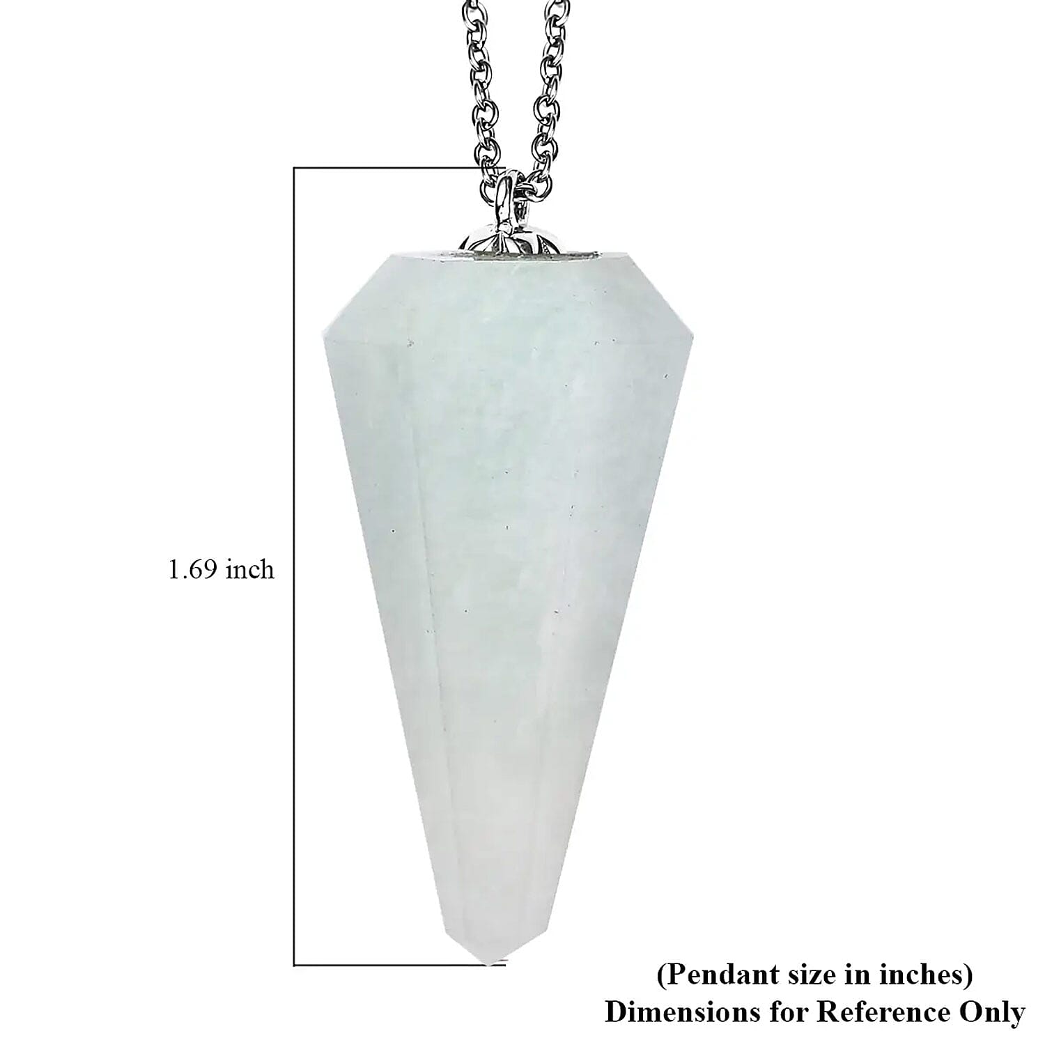 Karis Amazonite 49.65 ctw Pendant in Platinum Bond with Stainless Steel Necklace 20 Inches