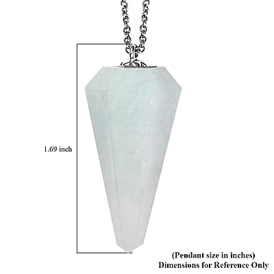 Karis Amazonite 49.65 ctw Pendant in Platinum Bond with Stainless Steel Necklace 20 Inches