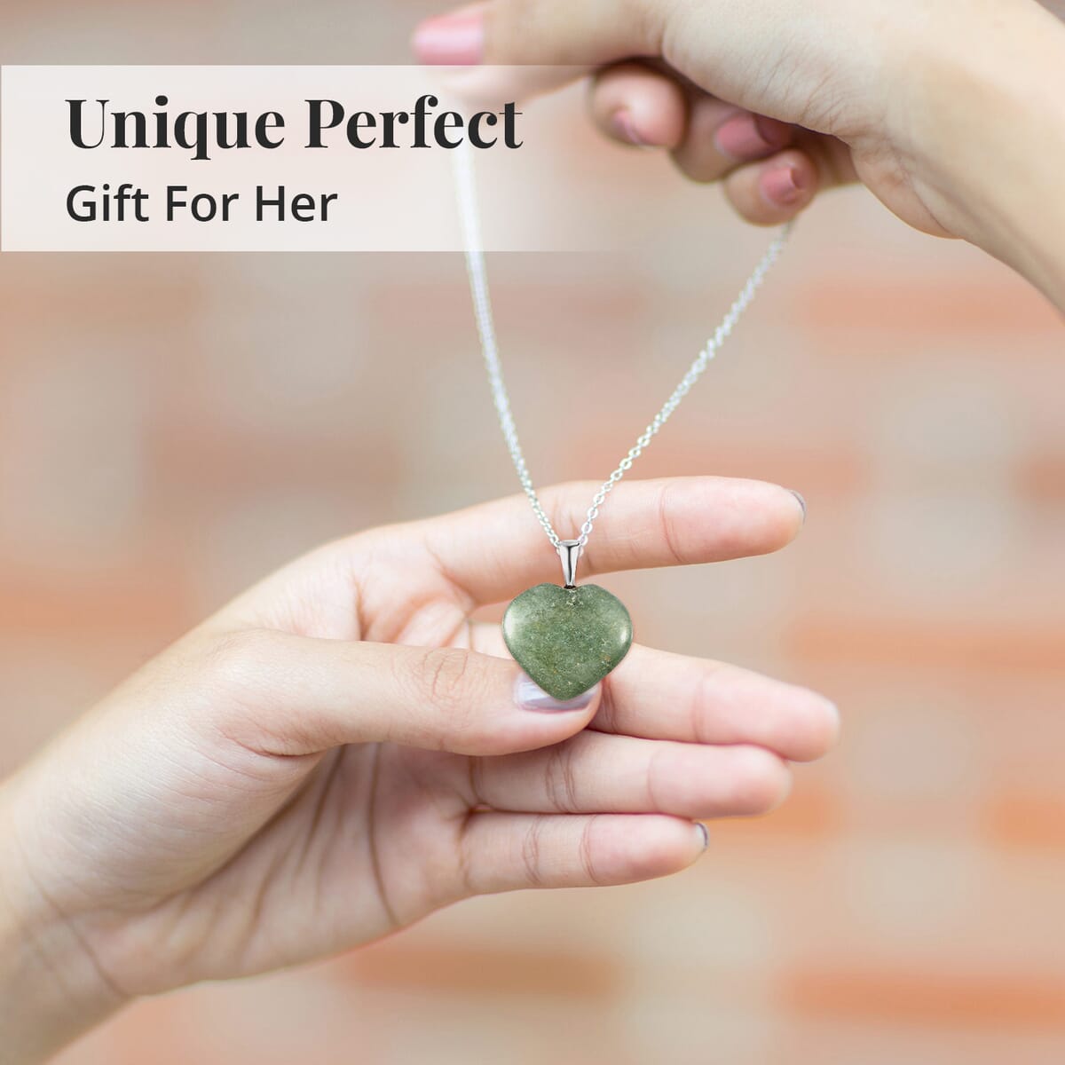 Karis Green Aventurine Heart Pendant Necklace 20 Inches in Platinum Bond and Stainless Steel 46.90 ctw image number 5