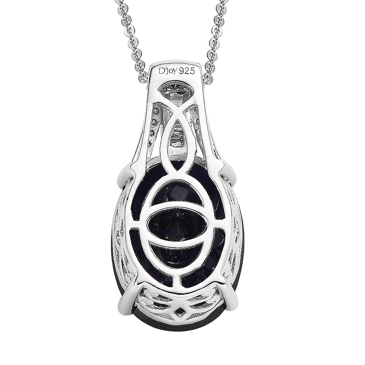 Masoala Sapphire (FF) and Diamond Pendant Necklace 20 Inches in Platinum Over Sterling Silver 14.35 ctw