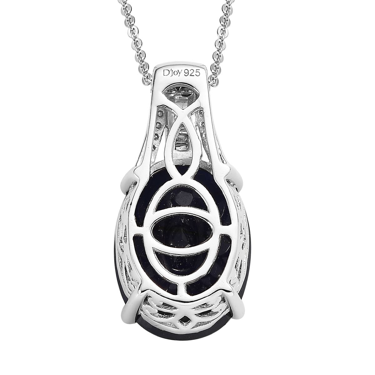Masoala Sapphire (FF) and Diamond Pendant Necklace 20 Inches in Platinum Over Sterling Silver 14.35 ctw image number 4