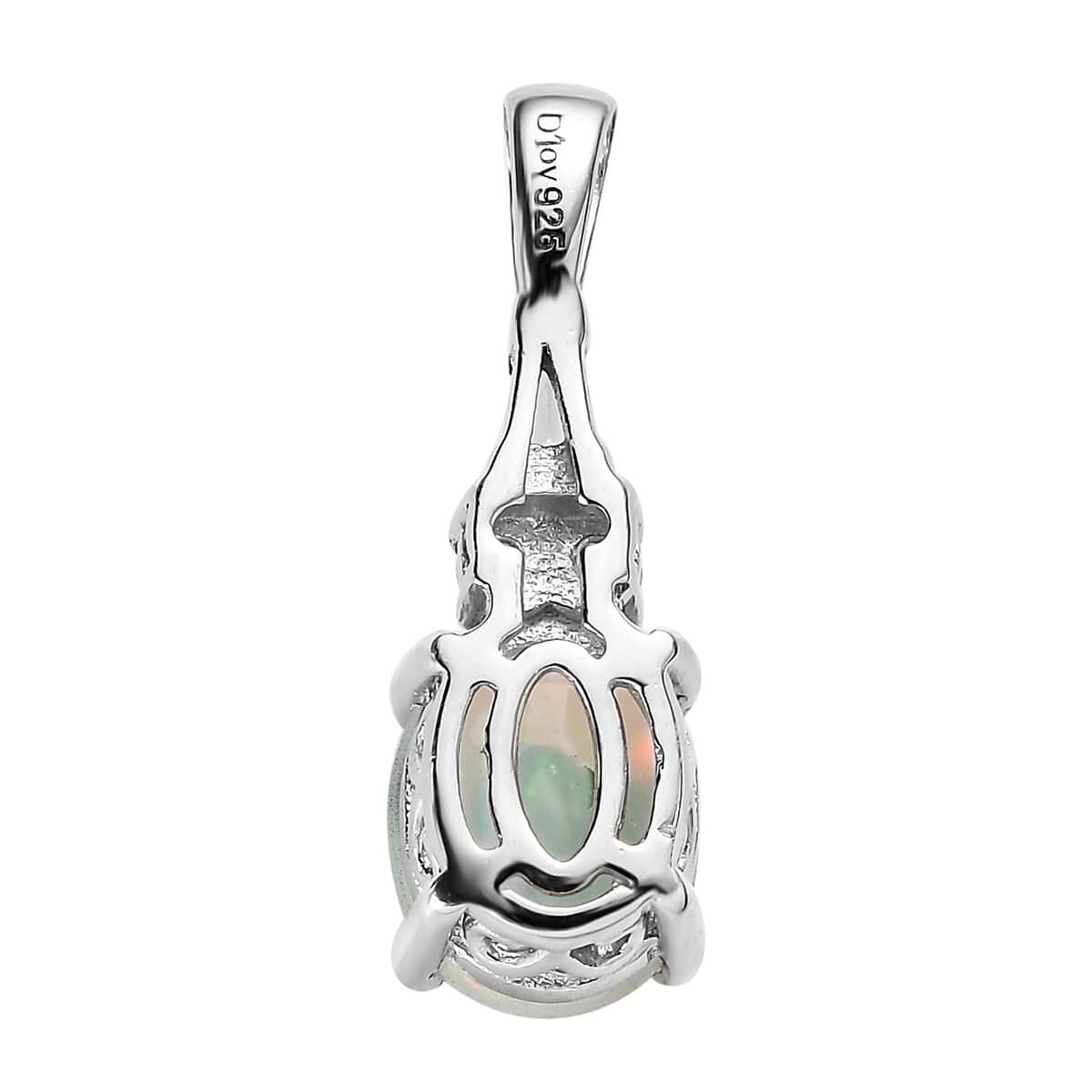 Premium Ethiopian Welo Opal, White Zircon Ring (Size 10.0) and Pendant in Platinum Over Sterling Silver 2.90 ctw image number 8