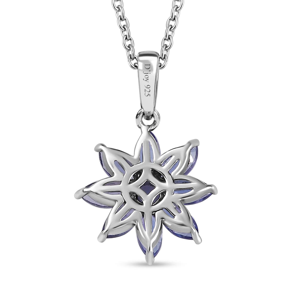 Premium Tanzanite Floral Pendant Necklace 20 Inches in Platinum Over Sterling Silver 2.50 ctw image number 4
