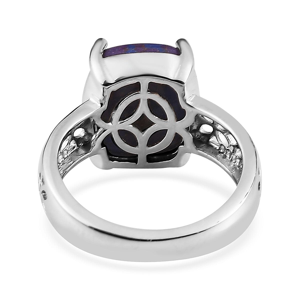 Karis Mojave Green and Purple Turquoise Solitaire Set of 2 Ring in Platinum Bond (SIZE 6.0) 7.60 ctw image number 7