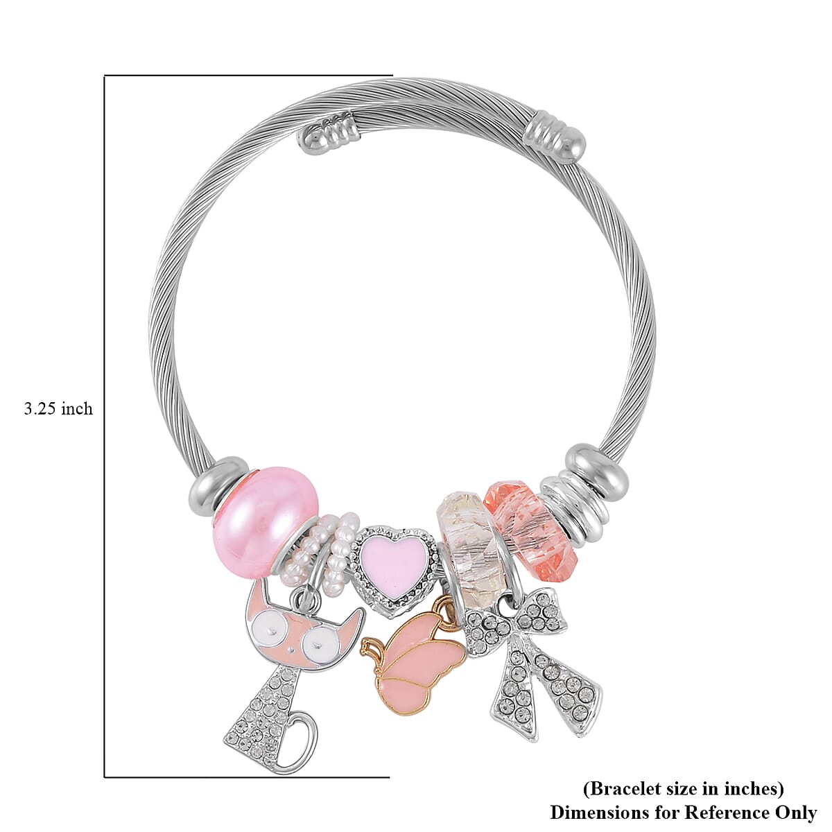 Resin, Simulated Pearl, Glass and Multi Austrian Crystal Set of 2 Bracelet (6.50-7.00In) in Silvertone image number 3