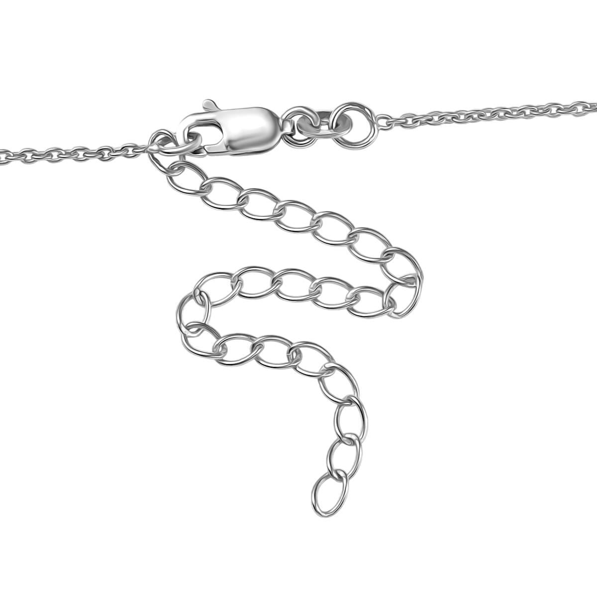 Orissa Rhodolite Garnet and Simulated Diamond 1.80 ctw Pendant Necklace in Rhodium Over Sterling Silver 20 Inches image number 5