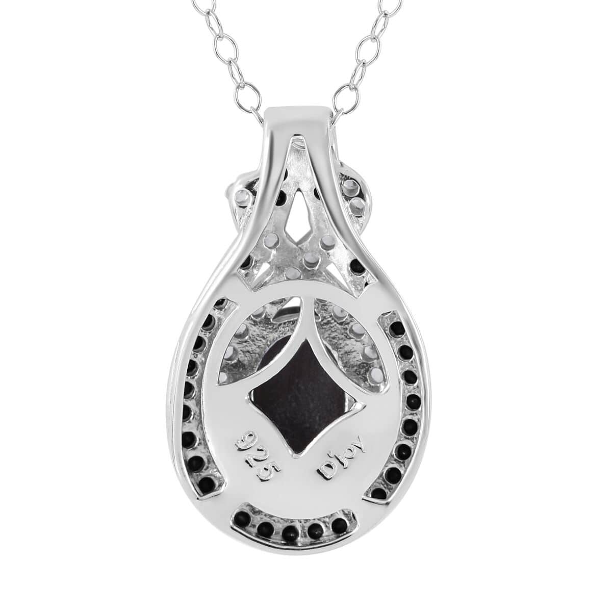 Premium Bankacha Natural Black Star Sapphire and Multi Gemstone 3.60 ctw Pendant Necklace in Platinum Over Sterling Silver 18 Inches image number 4