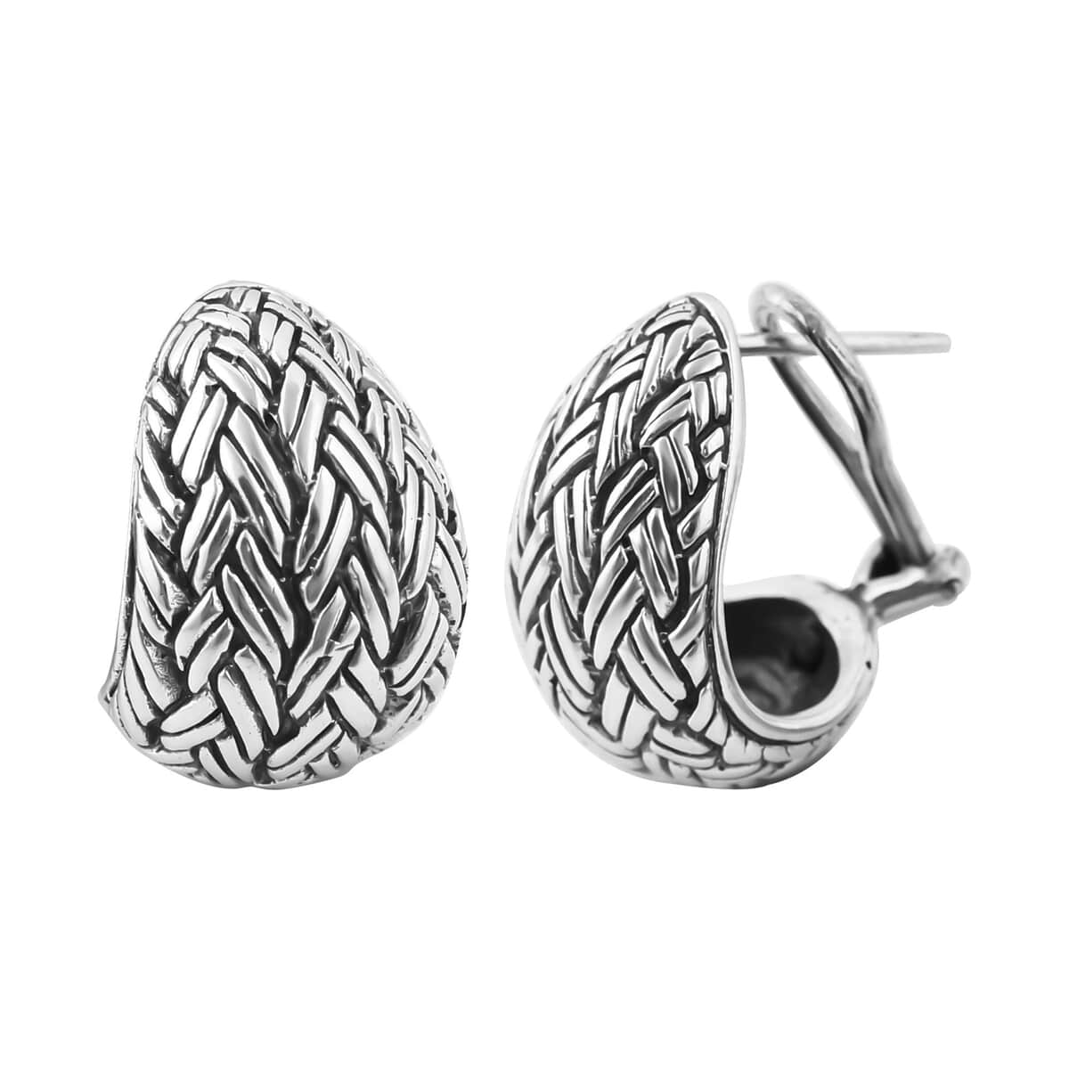 Bali Legacy Sterling Silver Padian Texture Ring (Size 7) and Earrings 22.40 Grams image number 5