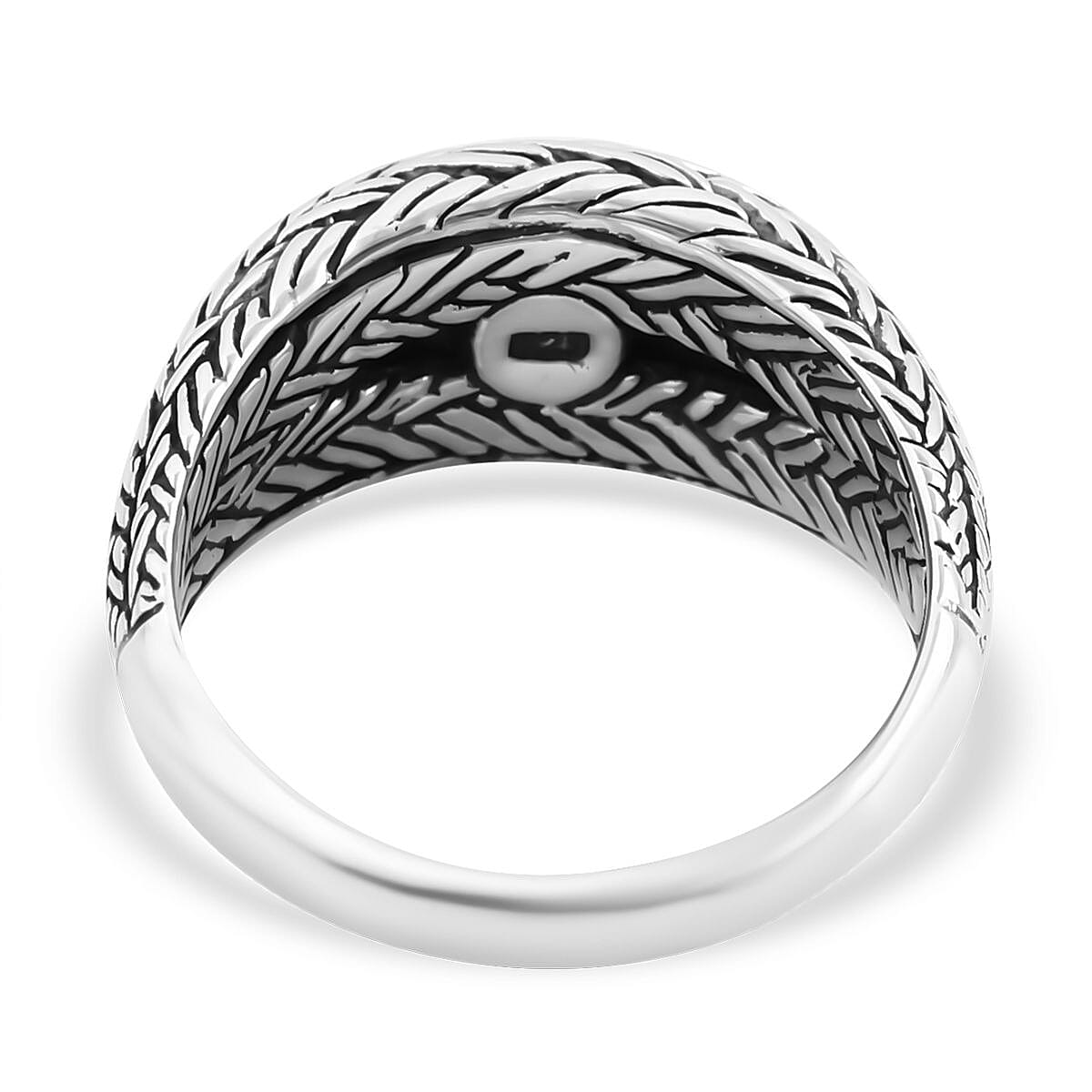 Bali Legacy Sterling Silver Padian Texture Ring (Size 10) and Earrings 22.40 Grams image number 3
