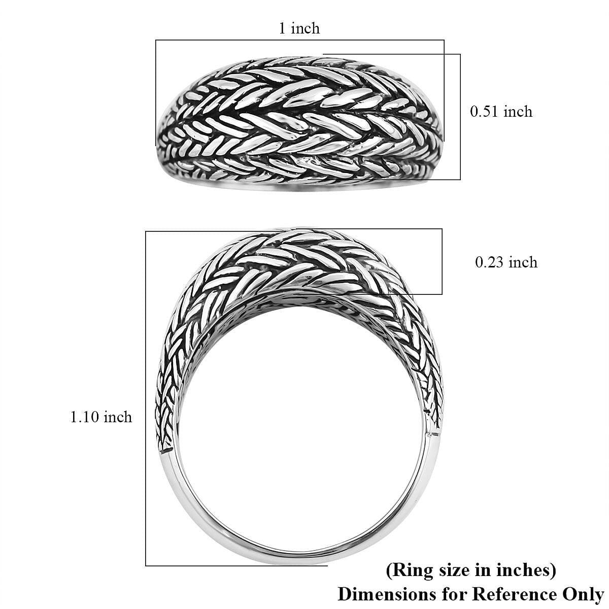 Bali Legacy Sterling Silver Padian Texture Ring (Size 10) and Earrings 22.40 Grams image number 4