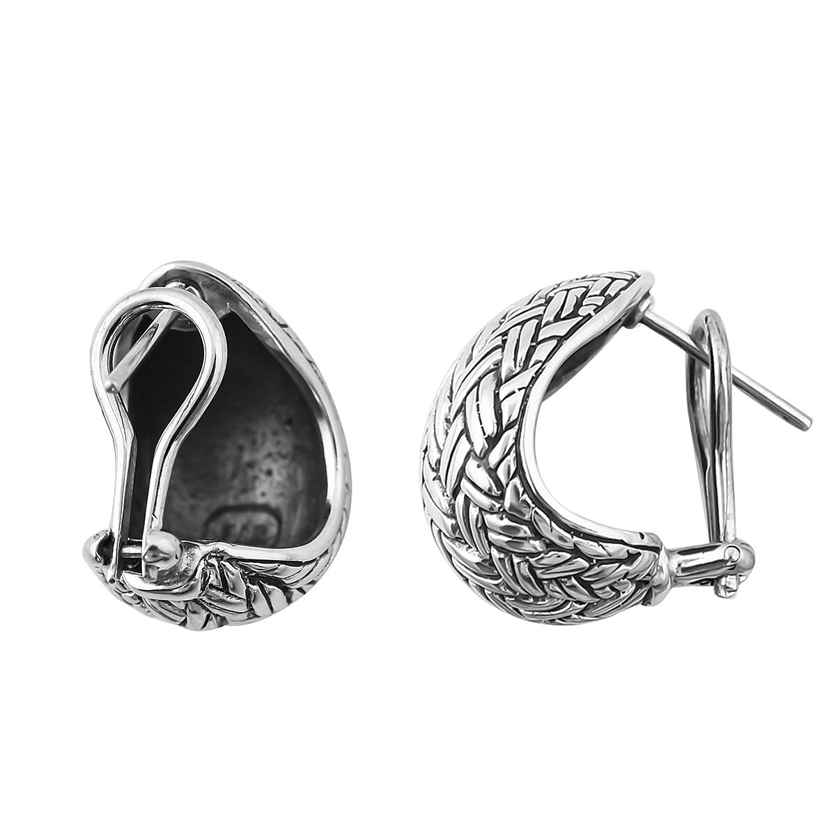 Bali Legacy Sterling Silver Padian Texture Ring (Size 10) and Earrings 22.40 Grams image number 6