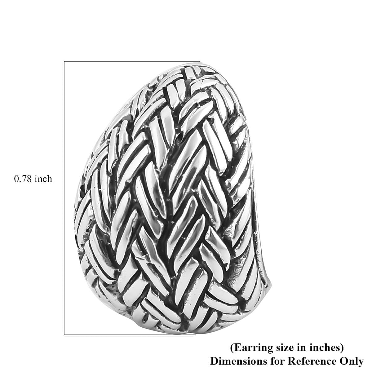 Bali Legacy Sterling Silver Padian Texture Ring (Size 10) and Earrings 22.40 Grams image number 7