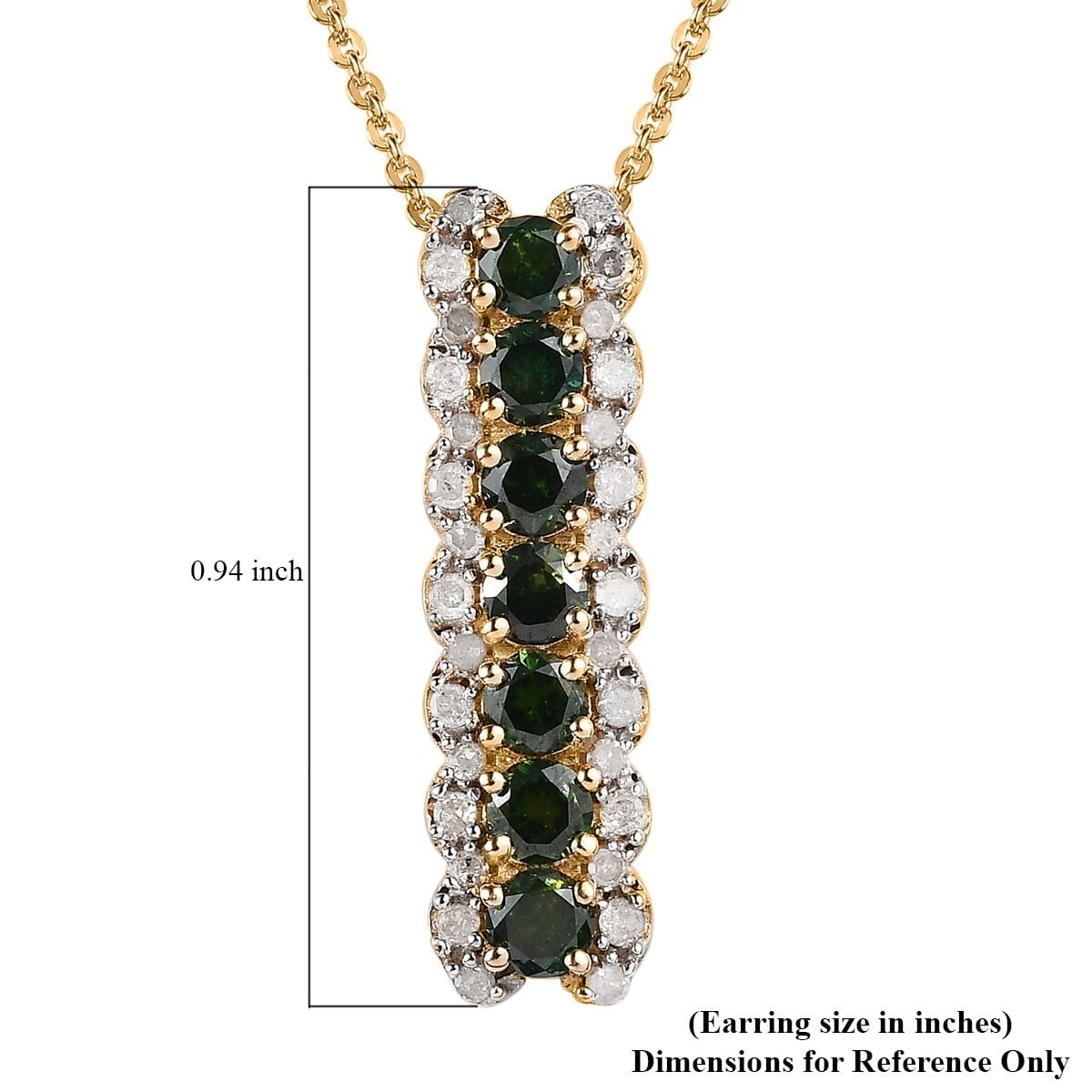 Yellow and White Diamond Pendant Necklace 20 Inches in Vermeil Yellow Gold Over Sterling Silver 1.00 ctw image number 6