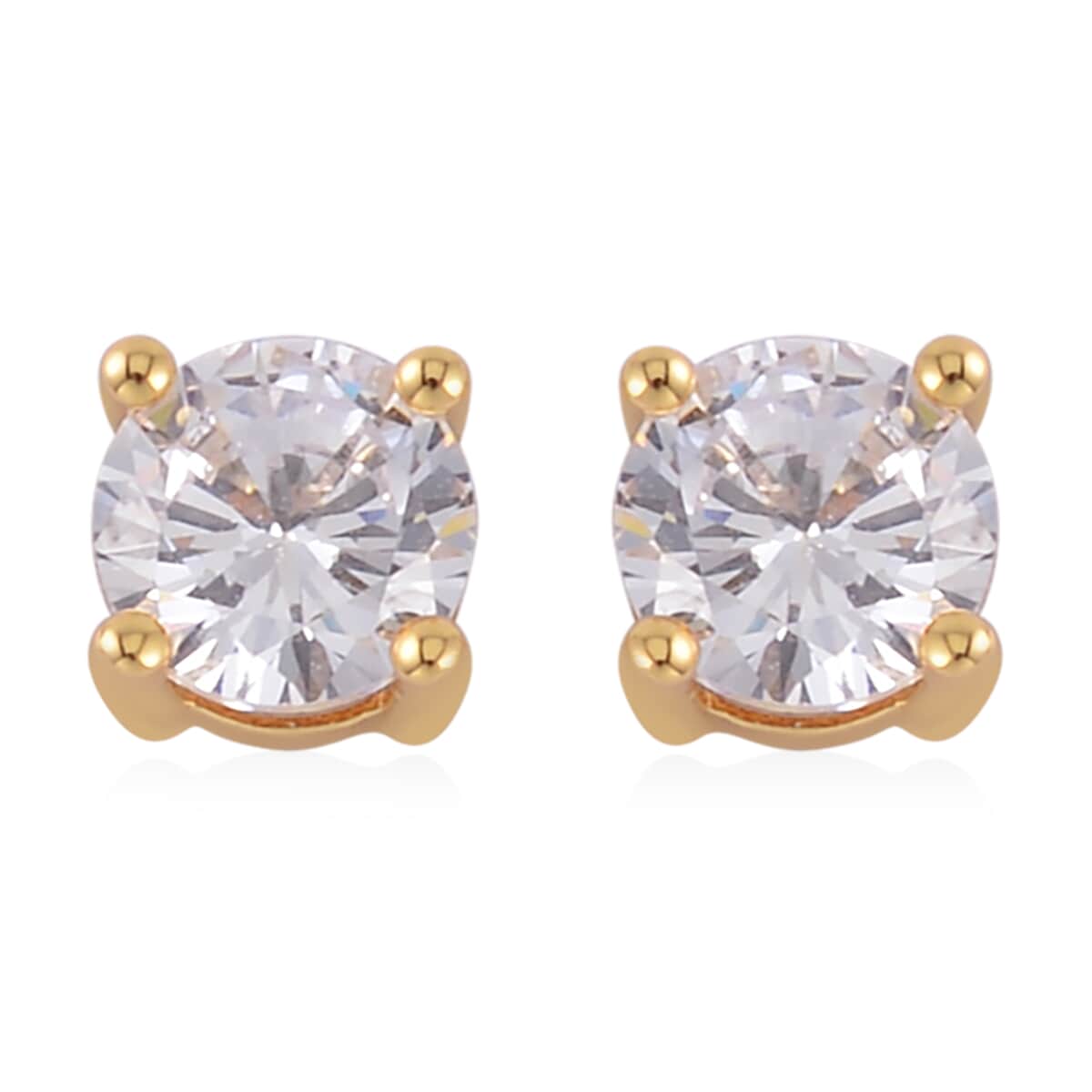 Simulated Diamond Stud Earrings and Tennis Bracelet (7.00 In) in Goldtone 27.90 ctw image number 4