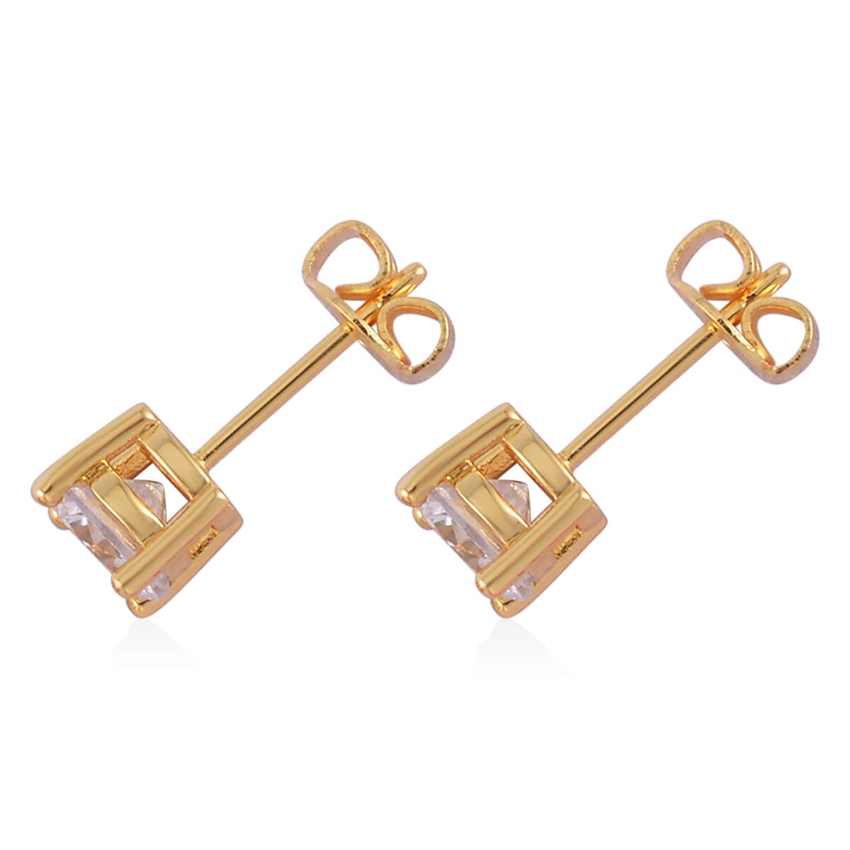 Simulated Diamond Stud Earrings and Tennis Bracelet (7.00 In) in Goldtone 27.90 ctw image number 5