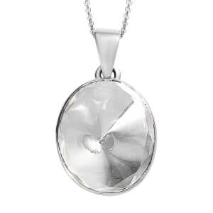 Polki Moissanite Solitaire Pendant Necklace 20 Inches in Platinum Over Sterling Silver 2.00 ctw