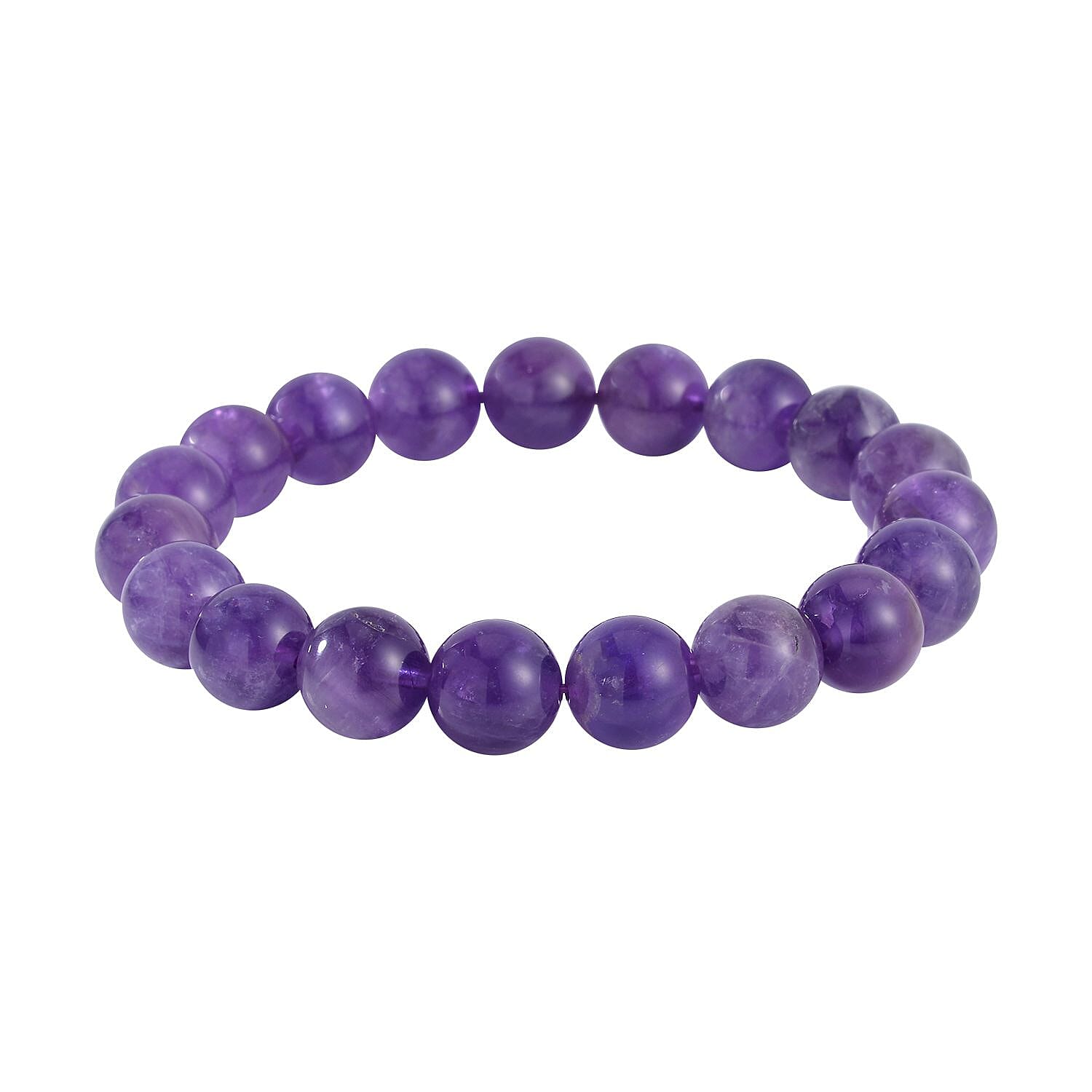 Amethyst Beaded Stretch Bracelet, Earrings and Necklace 18 Inches in Rhodium Over Sterling Silver 200.50 ctw