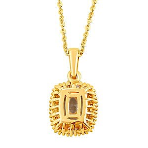 AAA Turkizite and Diamond 1.81 ctw Fancy Pendant Necklace in Vermeil YG Over Sterling Silver 20 Inches