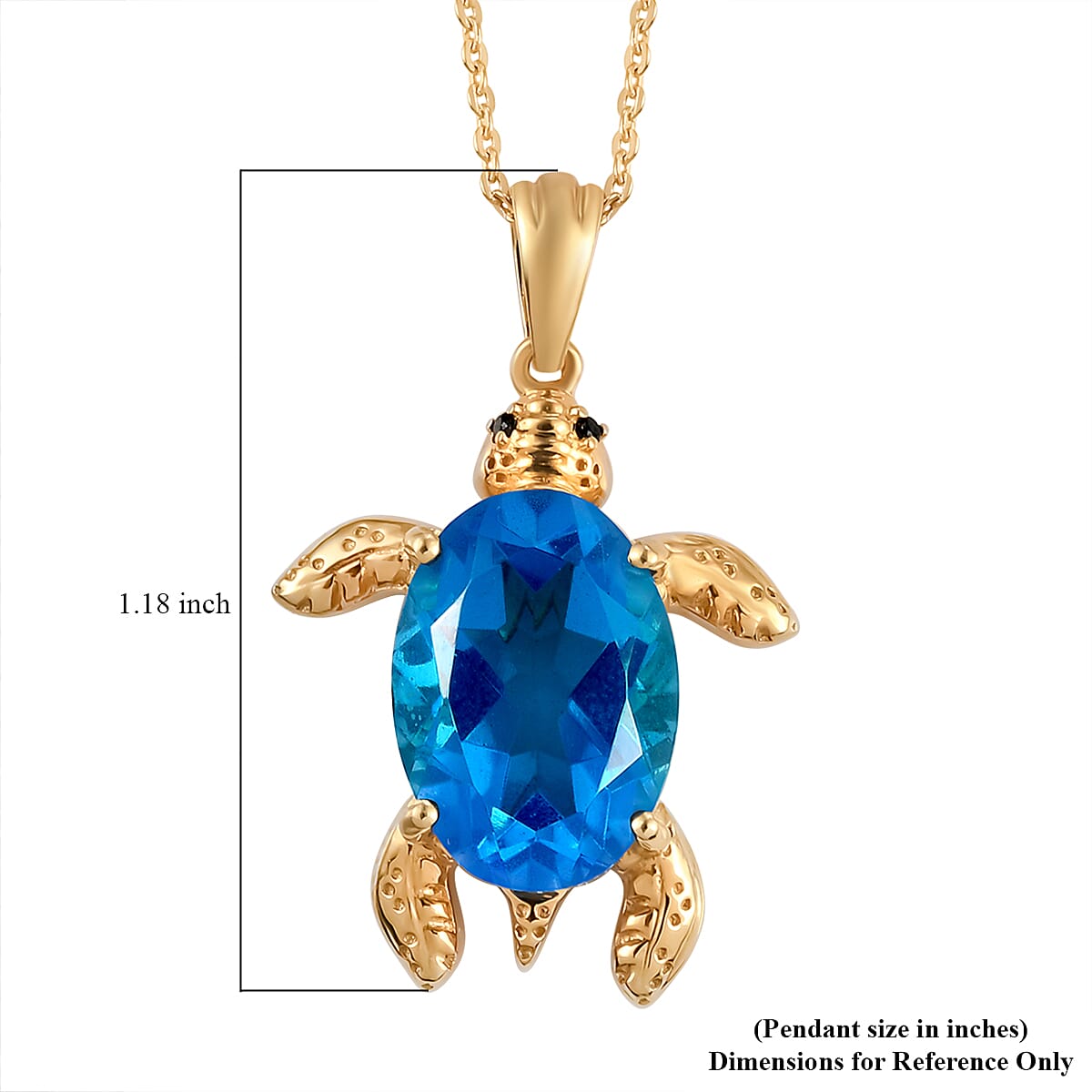 Buy Caribbean Quartz (Triplet) and Thai Black Spinel Turtle Pendant