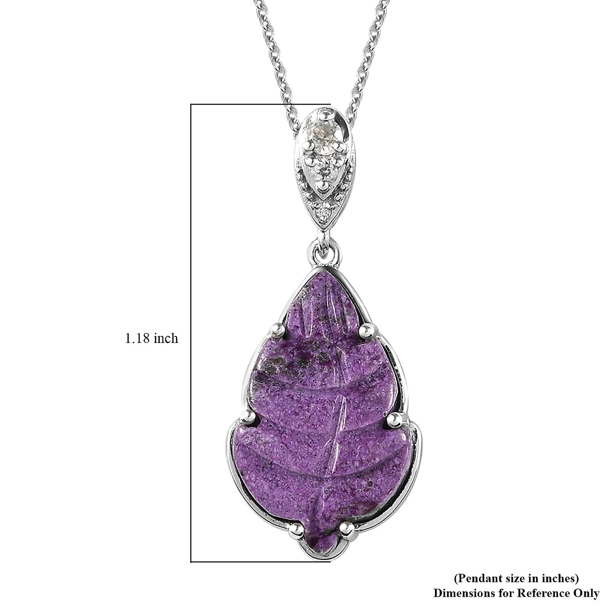 Stichtite and Natural White Zircon Pendant Necklace 20 Inches in Platinum Over Sterling Silver 4.70 ctw image number 6