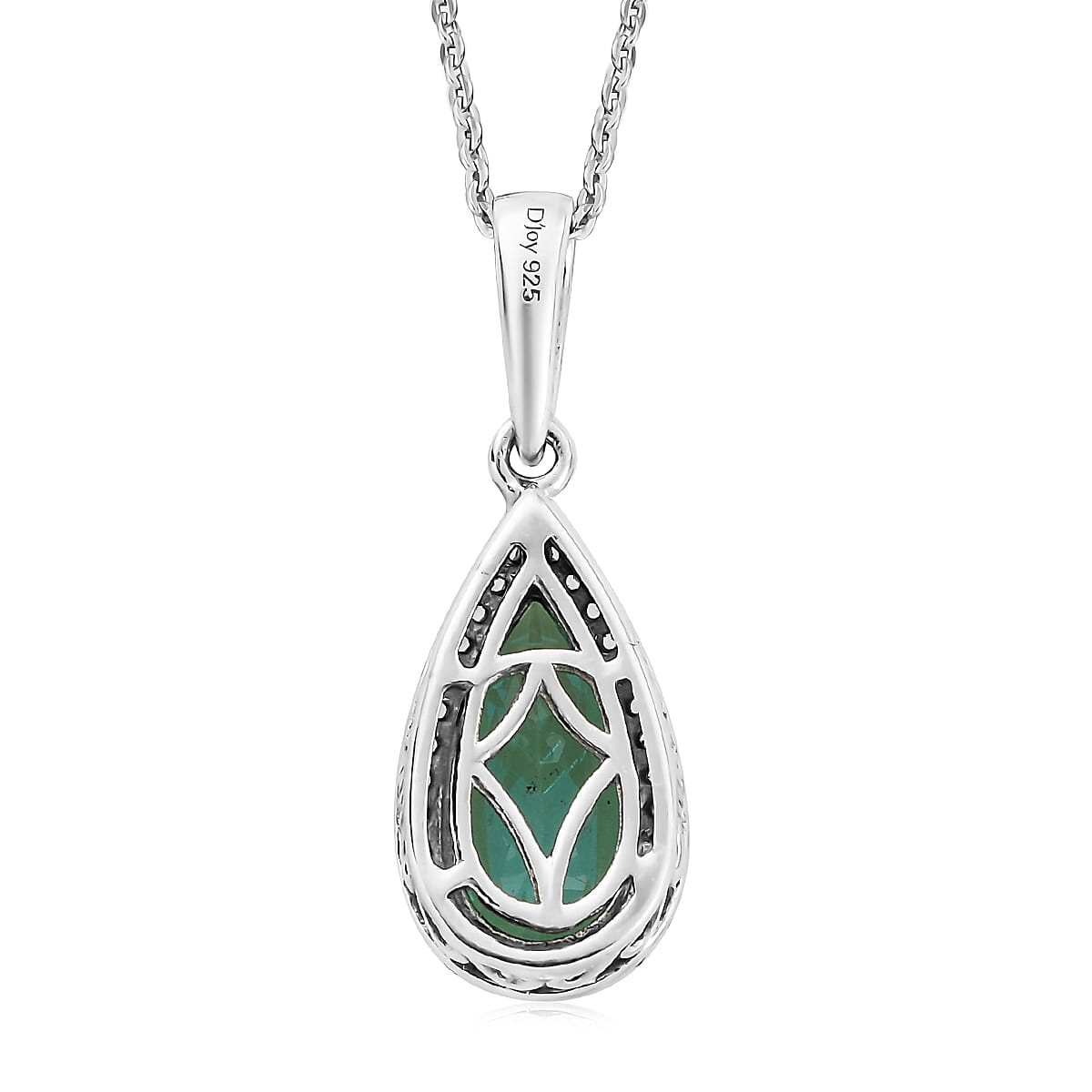 Peacock Quartz (Triplet) and Natural White Zircon Halo Pendant Necklace 20 Inches in Platinum Over Sterling Silver 3.40 ctw