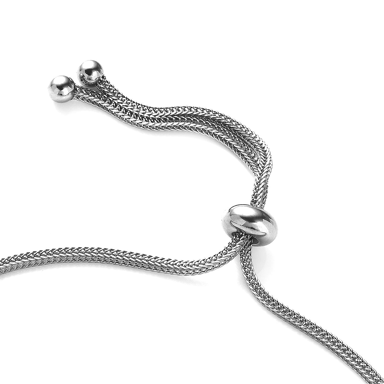 Karis White Topaz 3.65 ctw Solitaire Stud Earrings and Bolo Bracelet in 18K YG Plated, Platinum Bond and Stainless Steel
