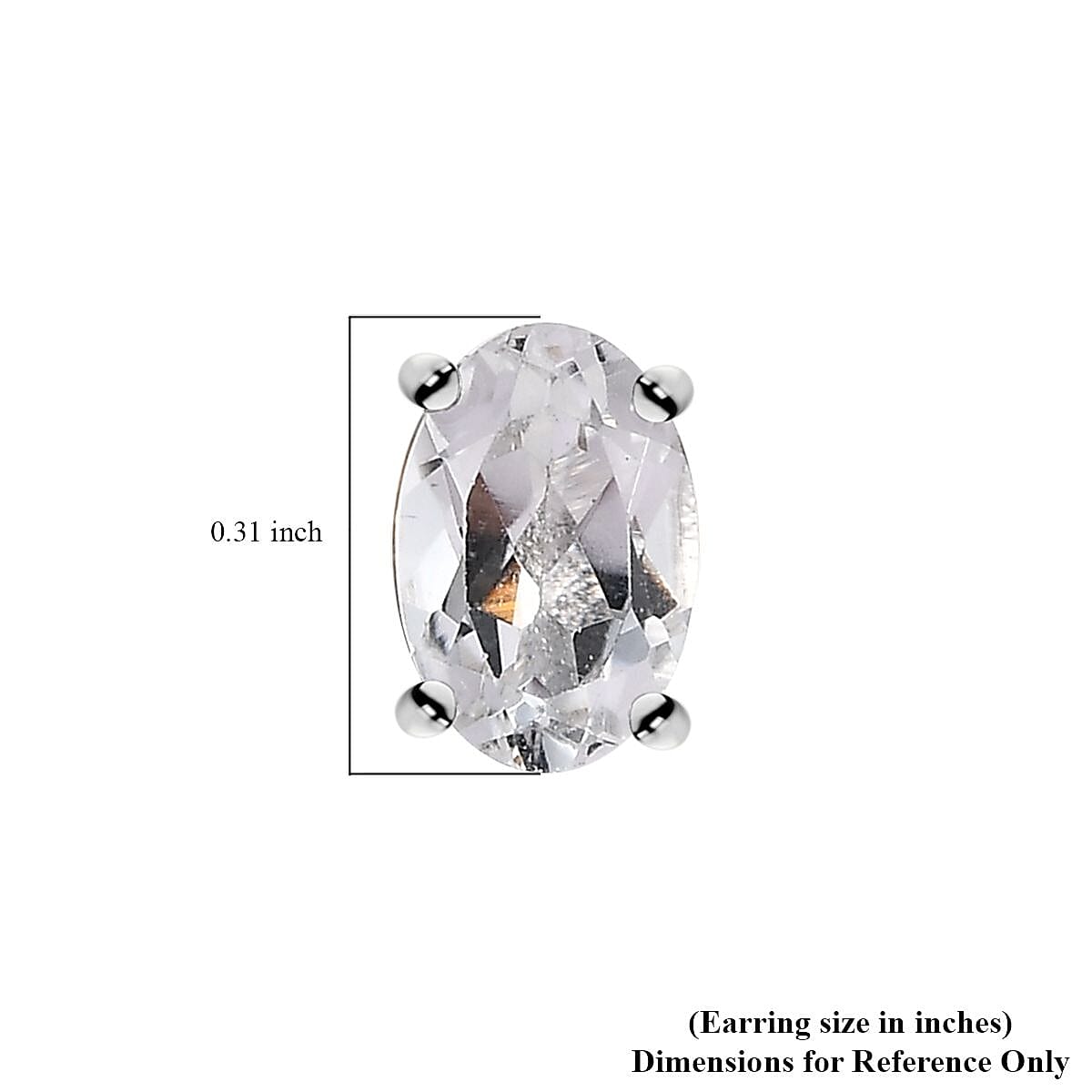 Karis White Topaz 3.65 ctw Solitaire Stud Earrings and Bolo Bracelet in 18K YG Plated, Platinum Bond and Stainless Steel