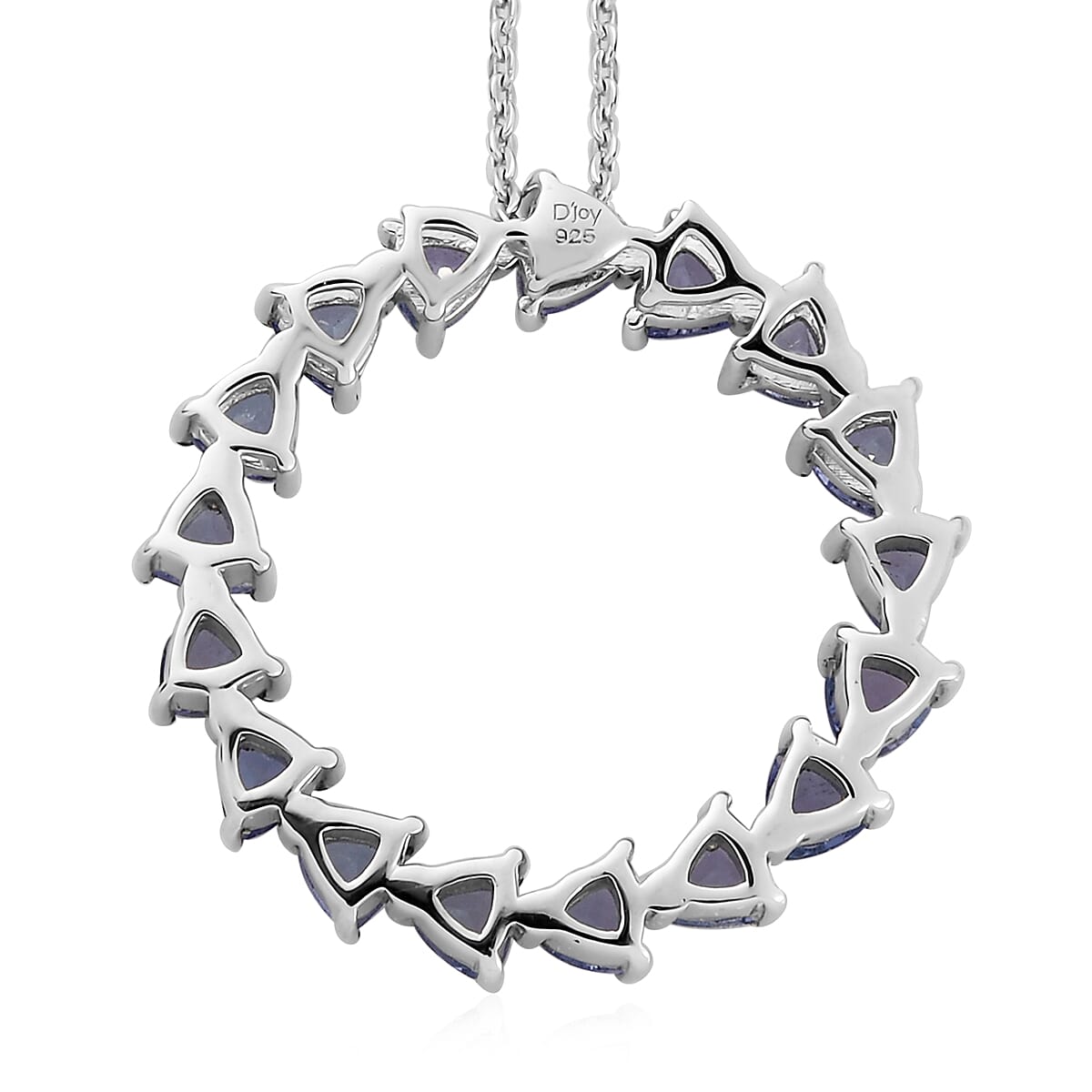 Tanzanite Circle Pendant Necklace 20 Inches in Platinum Over Sterling Silver 1.85 ctw