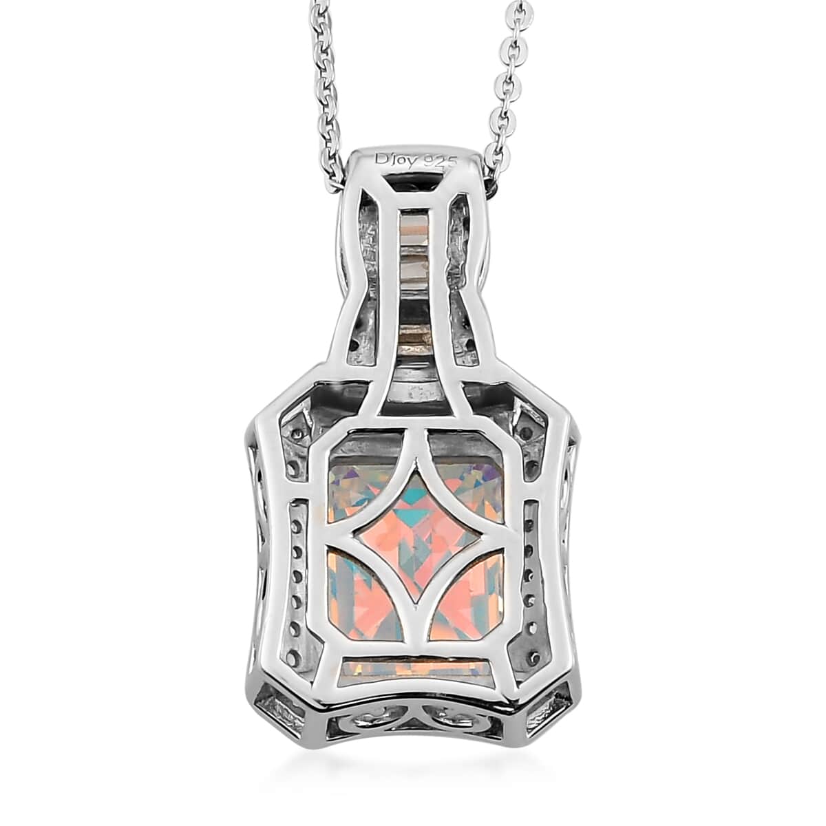 Mercury Mystic Topaz and White Zircon Pendant Necklace 20 Inches in Platinum Over Sterling Silver 5.75 ctw image number 4