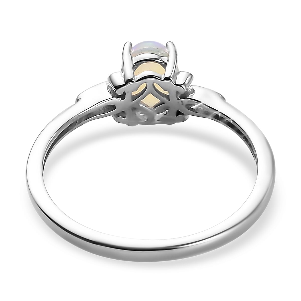 Premium Ethiopian Welo Opal Solitaire Ring (Size 5.0) and Pendant Necklace 20 Inches in Platinum Over Sterling Silver 0.85 ctw