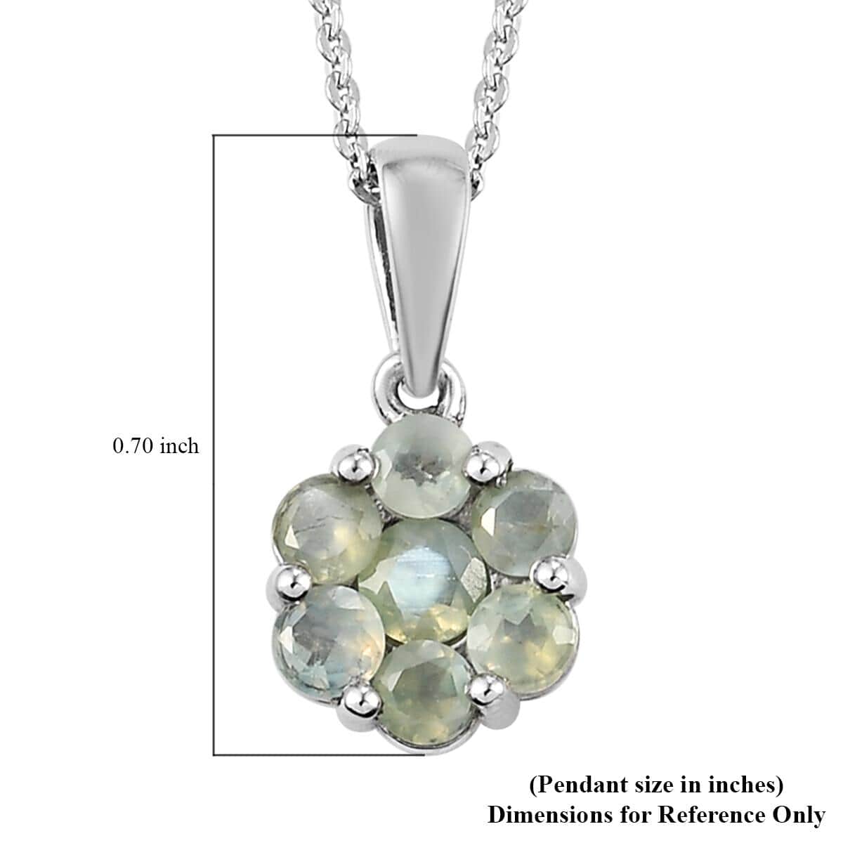 Narsipatnam Alexandrite Pressure Set Floral Pendant Necklace 20 Inches in Platinum Over Sterling Silver 1.00 ctw image number 6