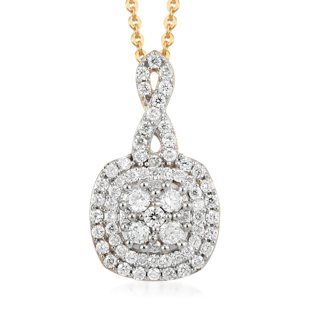 Luxuriant Lab Grown Diamond G-H SI Pendant Necklace 20 Inches in Vermeil Yellow Gold Over Sterling Silver 0.50 ctw image number 0