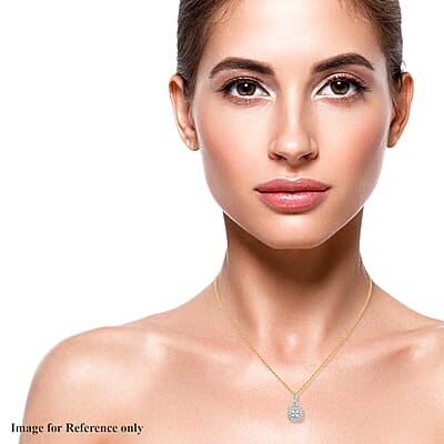 Luxuriant Lab Grown Diamond G-H SI Pendant Necklace 20 Inches in Vermeil Yellow Gold Over Sterling Silver 0.50 ctw