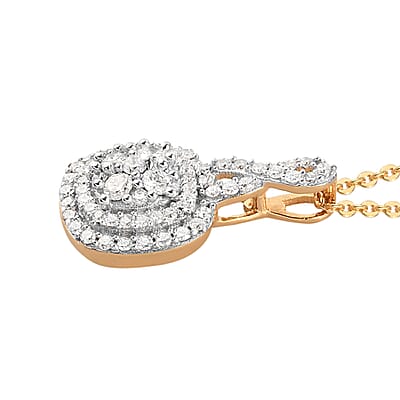 Luxuriant Lab Grown Diamond G-H SI Pendant Necklace 20 Inches in Vermeil Yellow Gold Over Sterling Silver 0.50 ctw