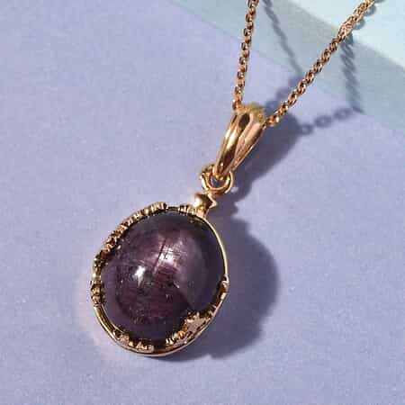 GP Celestial Dream Collection Indian Star Ruby Pendant Necklace 20In in Vermeil YG Over Sterling Silver 8.75 ctw image number 1