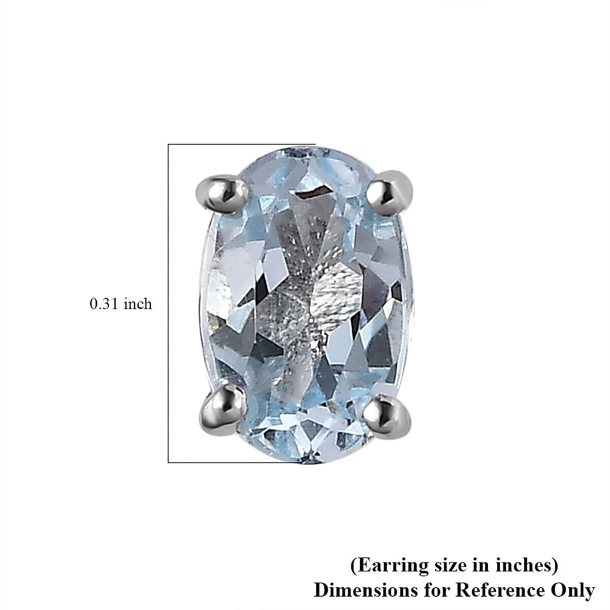 Karis Sky Blue Topaz Solitaire Stud Earrings and Bolo Bracelet in 18K YG Plated, Platinum Bond and Stainless Steel 3.75 ctw image number 8