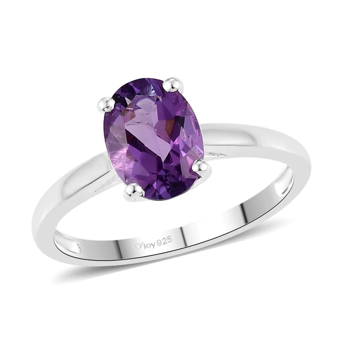Premium Mashamba Amethyst Solitaire Ring (Size 8.0) and Pendant in Sterling Silver 2.25 ctw image number 2