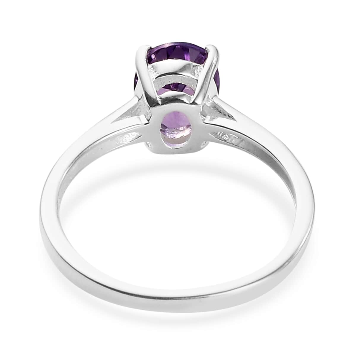 Premium Mashamba Amethyst Solitaire Ring (Size 8.0) and Pendant in Sterling Silver 2.25 ctw image number 4